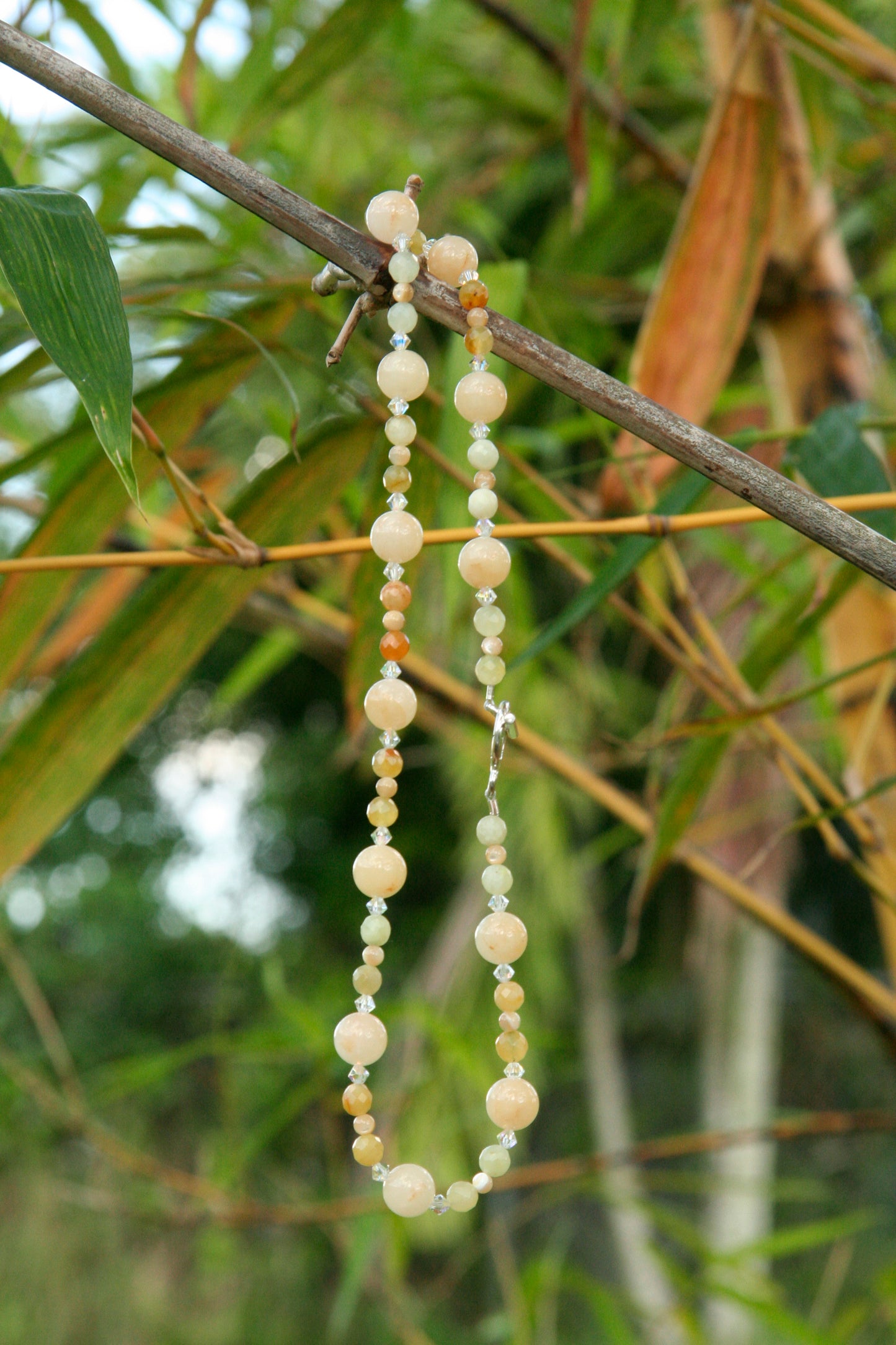 Necklace, Jade and Serpentine with Crystals