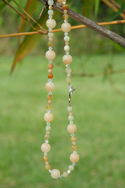 Necklace, Jade and Serpentine with Crystals